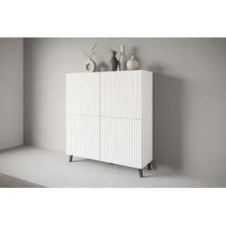 INOSIGN Highboard »HIGHBOARD PHUKET« 1 Stk. tlg. moderne Kommode mit 4 Türen und 8 Fächern, Breite 120 cm, weiß