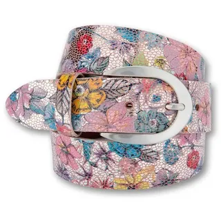 Bernd Götz Ledergürtel, mit Metallicprint, bunt