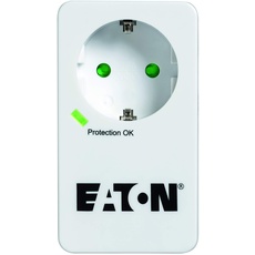 Eaton Mehrfachsteckdose/Blitzschutz - Protection Box 1 Tel@ DIN (1 Schuko Buchse, Telefon Schutz) - PB1TF - Weiß & Schwarz