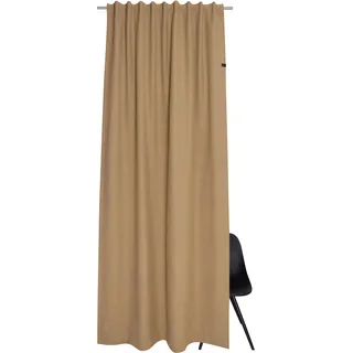 Vorhang "Solo" Gr. 1, beige (goldfarben, sand), B:130cm H:250cm, Jacquard, Baumwolle, Polyester, SCHÖNER WOHNEN-KOLLEKTION, Gardinen, Vorhang, mit Lederapplikation