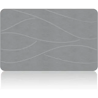Veeloim Stein-Badematte, Kieselgur, Badematte, rutschfest, super saugfähig, Steinmatte für Badezimmer, schnell trocknend, 60 x 39 cm, Grau, Rechteckig