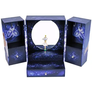 Trousselier - Spieluhr Tänzerin Stern – große Schmuckschatulle mit Musik Ballerina – Schmuckschatulle für Mädchen – Marineblau, Königsblau