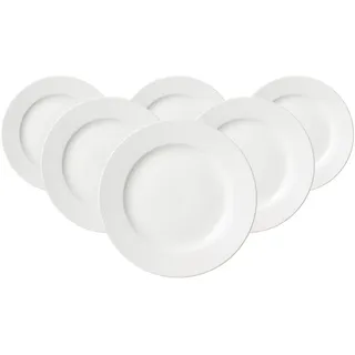 Ritzenhoff & Breker Saphir Dessertteller Ø 20,5 cm 6er Set | Porzellan Geschirr-Serie in Weiß mit Mosaik-Relief | spülmaschinenfest & mikrowellengeeignet | Frühstücksteller: Elegant & Modern