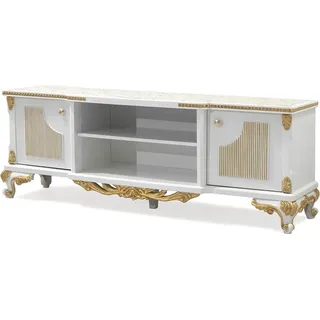 Klassisches Sideboard tv Ständer Kommode Holz Lowboard Kommoden Barock - Weiß