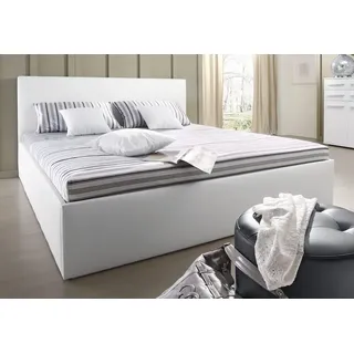 Westfalia Schlafkomfort Polsterbett, weiß, B:128cm L:212cm, Bezug Bett: Kunstleder;Bonnell-Federkernmatratze: 51% Polypropylen, 39% Polyester und 10% Baumwolle;Kaltschaummatratze: 100% Polyester, Bezug abnehm- und waschbar bis 60C, WESTFALIA SCHLAFKOMFORT, Betten, Polsterbett, 