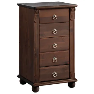 otto home Schubkastenkommode OTTO HOME "Tessin", braun (dunkelbraun), B:44cm H:75cm T:38cm, Sideboards, Schminkkommode mit Spiegel, aus massiver Kiefer, FSC-zertifiziert