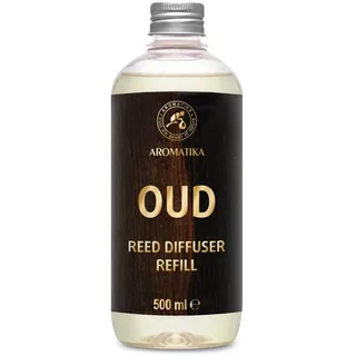 Raumduft Nachfüllflasche Oud 500ml - Intensiv & Langanhaltend Aroma Natürlich - Duft für Männer - Langanhaltender Aroma - Holzduft - Aromatisieren fur Raum - Reed Diffuser Refill Oud