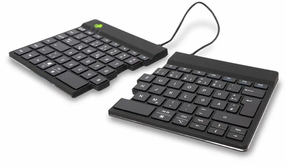 Bild von R-Go Split Break - keyboard - with integrated break indicator - QWERTZ (DE), kabellos, Schwarz