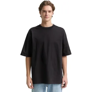 TOM TAILOR Denim Herren Oversize Basic T-Shirt, Black, L