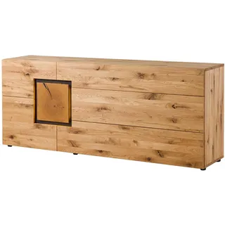 MASSIVMOEBEL24.DE Sideboard Wildeiche Natur lackiert/geölt KITZBÜHEL #128 | 160x43,5x80 cm (BxTxH) 71 kg Modern montiert vollmassiv