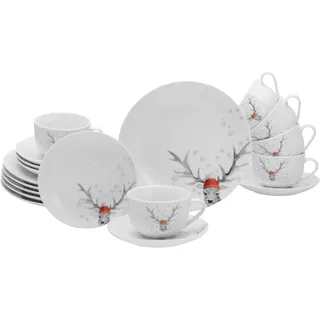 CreaTable Luna Hirsch Kaffeeservice 18-tlg. weiß