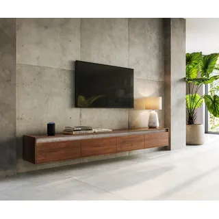DeLife Stonegrace Lowboard 240 cm Braun Holz/Metall