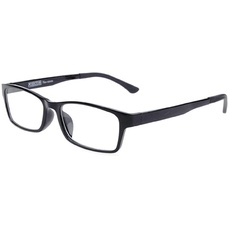 Fullwosing Brille Kurzsichtigkeit Myopia Brille Mit Dioptrien -0.50 bis -6.00 Fernbrille Distanz Brille für Damen Herren Schwarz(-2.00)