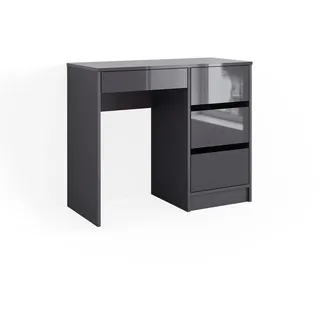 Vicco Schminktisch Sherry Anthrazit Hochglanz 90 cm mit 4 Schubladen
