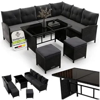 Juskys Manacor Loungeset schwarz/grau