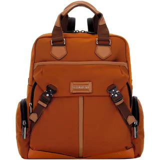 Scharlau Rucksack Space Shuttle aus Stoff und Leder in der Farbe Orange, BA12-N03OR