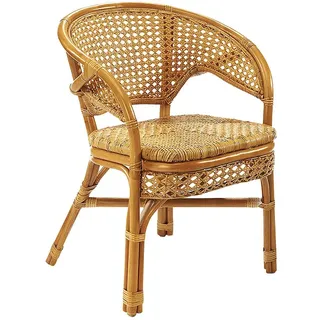 Kobolo NIMES Rattansessel 58 x 61 x 46 cm braun