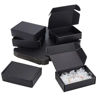 PH PandaHall Versandkartons Aus Pappe 20 Packung Schwarze Geschenkboxen Kleine Versandkartons Versandkartons Kraftkartons Versandkartons Aus Wellpappe Für Verpackungen Postversand Versand Unternehmen