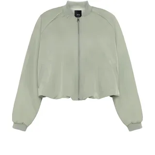 Outdoorjacke ZERO "Bomberjacke mit Reißverschluss", Damen, Gr. 34, silber (silber sage), Obermaterial: 100% Polyester Pol. recyc.., Jacken Outdoorjacke