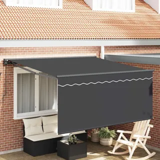 vidaXL Ausziehbare Markise Anthrazit 300 x 250 cm - Grau
