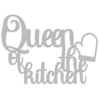 Queen of Kitchen Holz-Schriftzug zum Aufhängen, ideal für die Küche, Dekoration für Zuhause, Küche, Restaurants, Lokale, dekorative Holzschrift, handgefertigt Declea