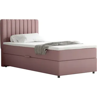 panda möbel Boxspringbett 90x200 EVEREST, mit Topper, mit Bettkästen, Einzelbett, Rosa, Panda Möbel - Rosa