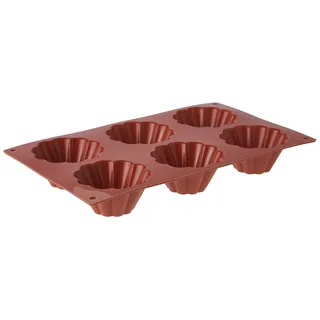 silikomart | SF034 Silikonform für BRIOCHETTE Monoportionen, antihaftbeschichtet, 6 Monoportionen, Packung mit 1 Kuchenform, Ø 79 h 37 mm, Made in Italy