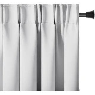 AmeliaHome Blackout Vorhang 140x270 cm weiß 1 St. Kräuselband Verdunkelungsvorhang Blickdicht Fensterdekoration Dekoschal Dekorvorhang Blackout