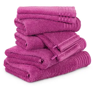 Möve Handtuchset New Classic 8-TLG Handtücher - 2x20x15cm+2x30x50cm+2x50x100 cm+2x67x140 cm, 100% Baumwolle, Raspberry
