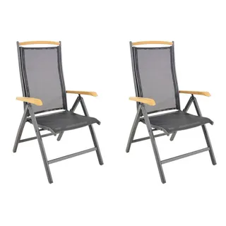 leslilivingb Monza Klappsessel 61 x 75 x 110 cm schwarz 2 St.