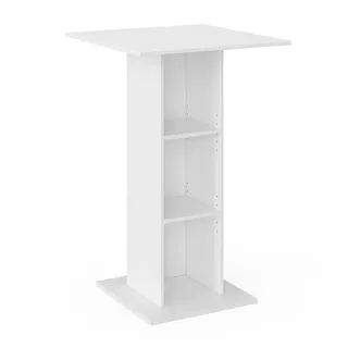 Vicco Bartisch Rodeo Weiß 70 x 70 cm , Holzwerkstoff , 3 Fächer , Quadratisch,Quadratisch , 70x109x70 cm , Esszimmer, Barmöbel, Bartische
