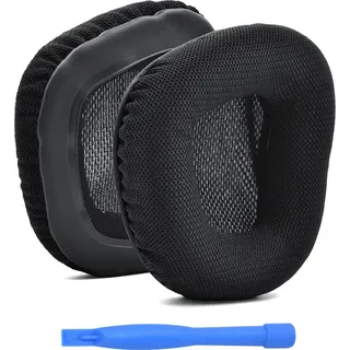 MMobiel Ersatz Ohrpolster für Corsair Void Elite Wireless / Pro / SE - Schwarz - Schwarz