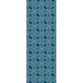 Queence Vinyltapete Melody 90x300 cm 0,9 m2 blau 34193