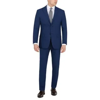 DKNY Herren Klassische Hose, Blau kariert, 36W / 29L