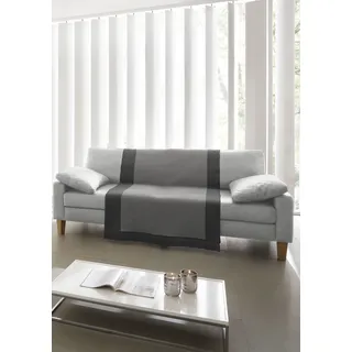 Biederlack Sofaschoner BIEDERLACK "Cotton Cover Salt & Pepper", grau (anthrazit), B:100cm L:200cm, Baumwolle, Polyacryl, Polyester, Sesselschoner, mit Fransen