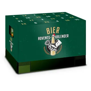itenga Adventskalender für Bierkasten klassisch grün gold weiß (Motiv 4) Bierkastenadventskalender - Grün