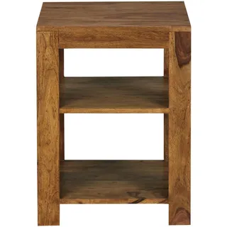 MID.YOU Wohnling Standregal Mumbai Massiv-Holz Sheesham, Holz, Sheesham, massiv, 2 Fächer, 44x60x44 cm, Wohnzimmer-Regal mit Ablagefächer Design Landhaus-Stil Beistelltisch