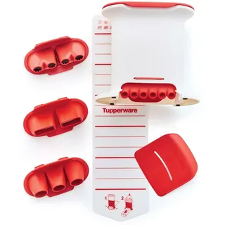 TUPPERWARE Küchenhelfer Multipresse rot weiß + 4 Einsätze Gnocchi Teigpresse
