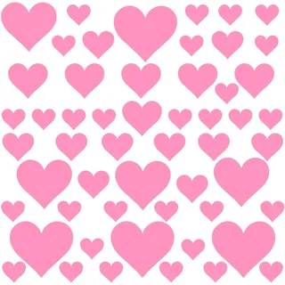 PREMYO 54 Herzen Wandsticker Kinderzimmer Mädchen - Wandtattoo - Wandaufkleber Selbstklebend Rosa
