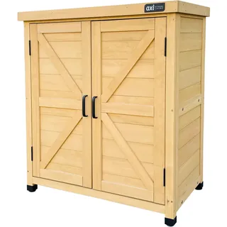 Axi Felix Gartenschrank aus Holz in Braun | Geräteschrank/Geräteschuppen für den Garten mit Ablage | 80 x 45 x 93 cm