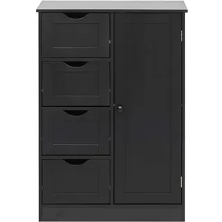 Mobili Rebecca Kommode Schwarz 30/56/82 cm , Holzwerkstoff , 30x82x56 cm , Kleinmöbel, Kommoden, Kommoden