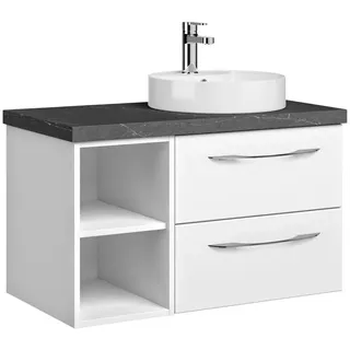 Pelipal Waschtischkombi , Weiß , Metall , 2 Schubladen , 88 cm , Made in Germany , hängend, Typenauswahl , Badezimmer, Waschbecken & Armaturen, Waschtische