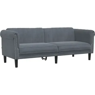 vidaXL Sofa 3-Sitzer Dunkelgrau Samt - Grau