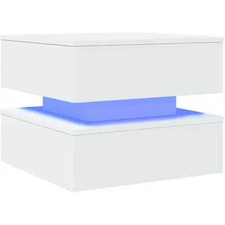 vidaXL Couchtisch mit LED-Leuchten Weiß Holz 50 x 50 x 40 cm
