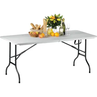 Saro Klapptisch – Kunststoff/Stahl – 183×76 cm – Klappbare Platte & Beine – Mit Griff – Für Indoor & Outdoor – Modell Party 182