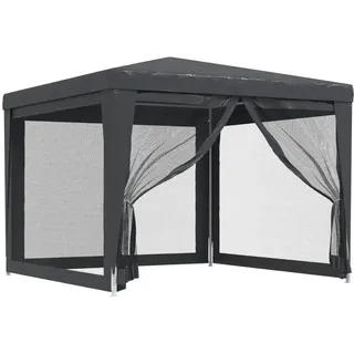 vidaXL Partyzelt mit 4 Mesh-Seitenwänden Anthrazit 3x3 m HDPE - Grau