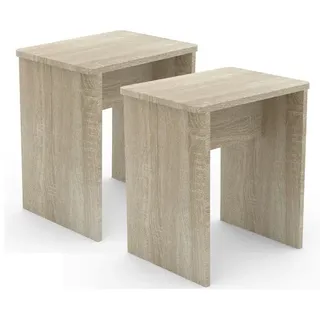 VCM 2er Set Sitzhocker Beistelltisch Esal