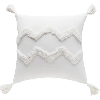 ESSEX - Kissenbezug Boho, 40 x 40 cm, Kissenhülle, 55% Polyester 45% Baumwolle, Zierkissenbezüge - Ecru