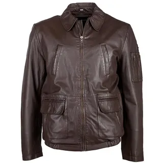 Bikerjacke JCC "Lederjacke mit verschließbaren Brusttaschen 48033", Herren, Gr. 58, braun, Obermaterial: 100% Lammleder LEL. Futter: 100% Baumwolle CO., Jacken Bikerjacke