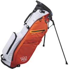 Wilson Staff Golftasche, EXO Lite Stand Bag, Trage-/Trolleytasche, 4 Fächer für diverse Eisen, Orange/Weiß